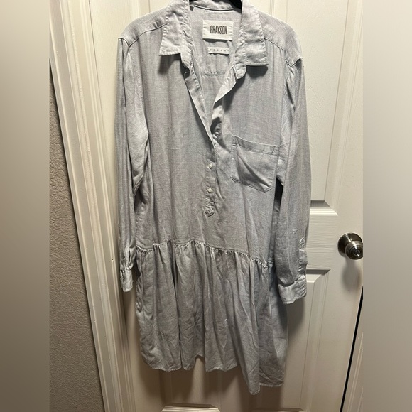 Grayson | The Changemaker Shirt Dress Gray Sz XL - Picture 2 of 9